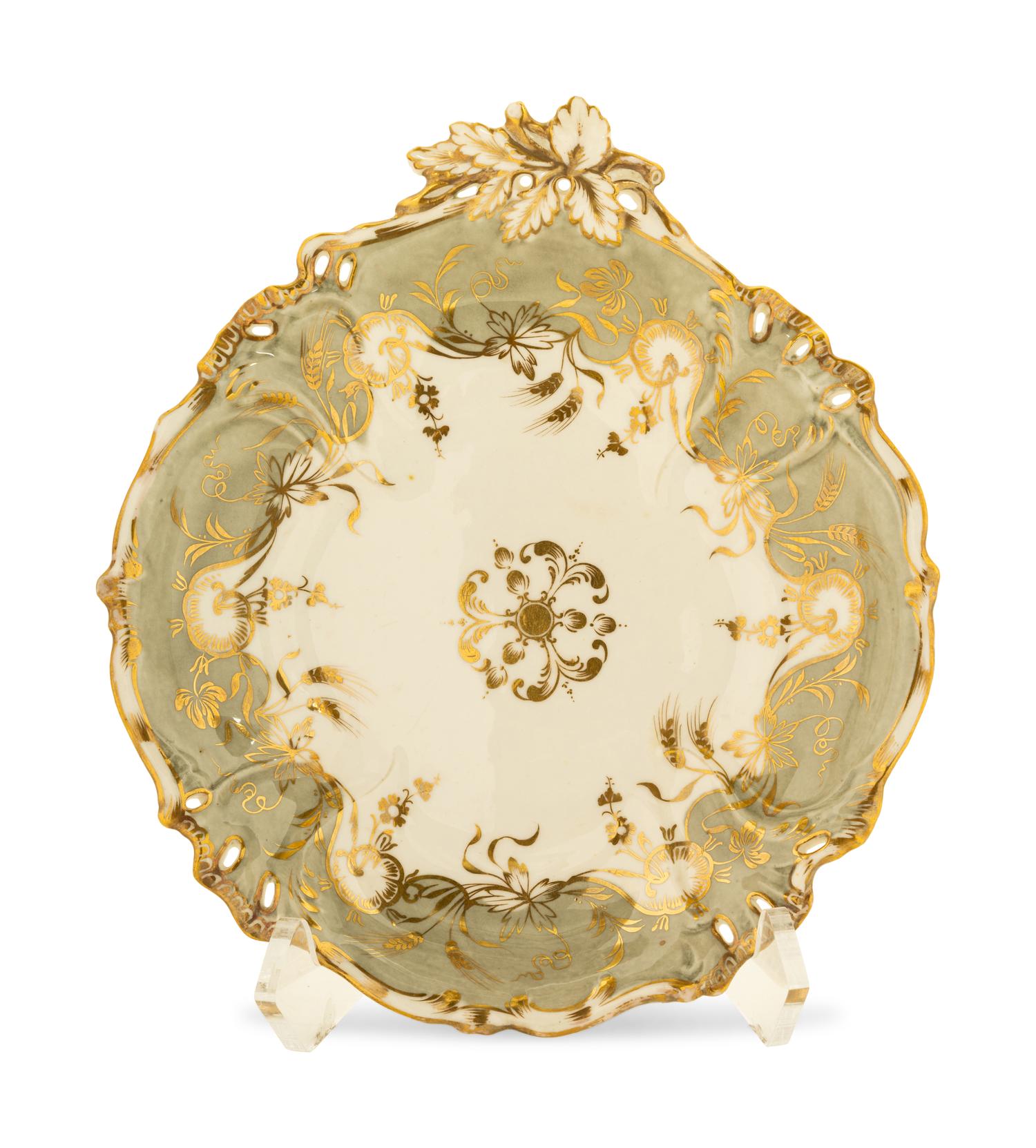 An English Porcelain Dessert Service Plate
