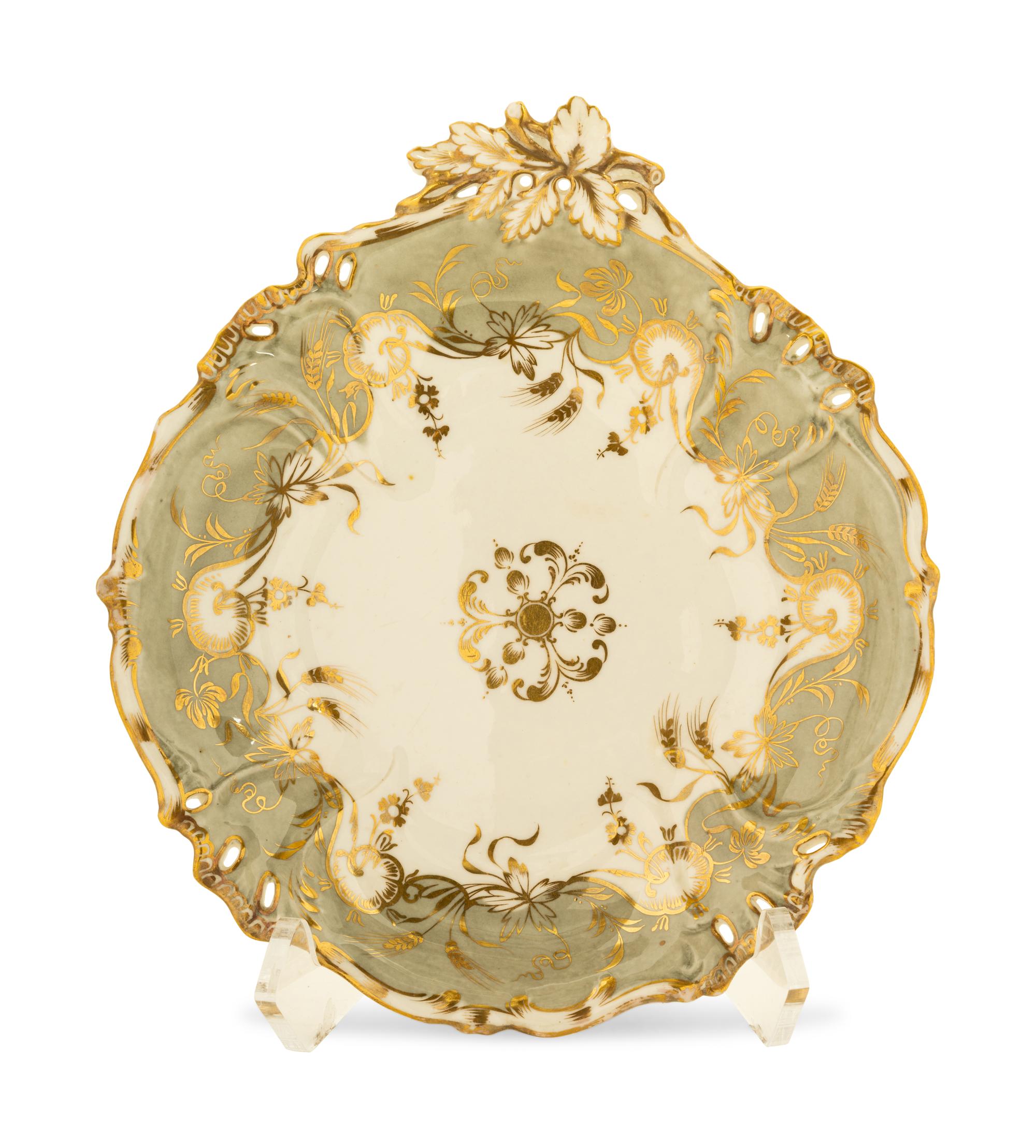 An English Porcelain Dessert Service Plate