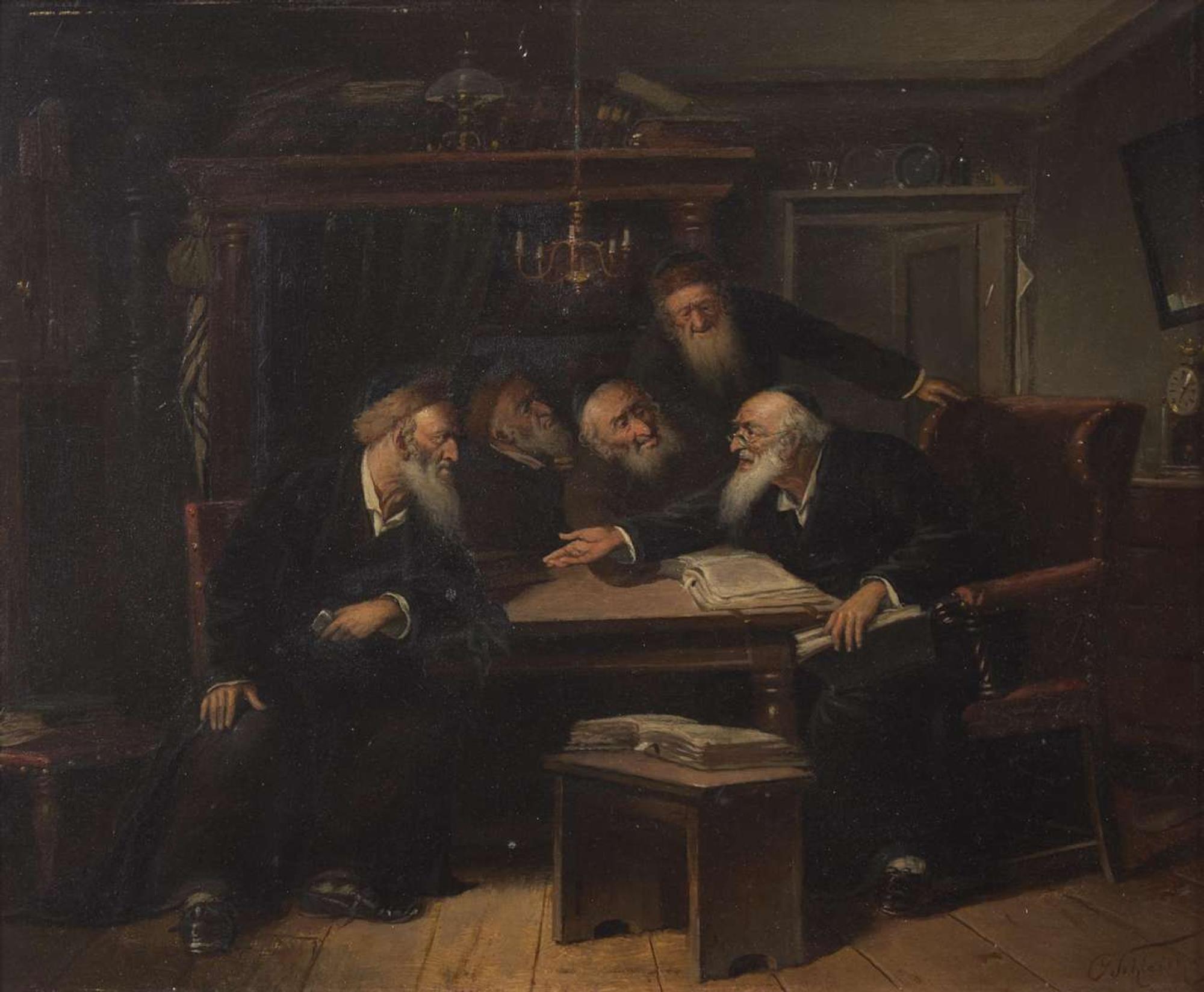 Carl Schleicher (Austrian, 1825-1903) - Talmud Scholars