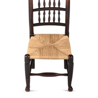 A William and Mary Turned Maple Rush-Seat Hooved-Foot Side Chair
