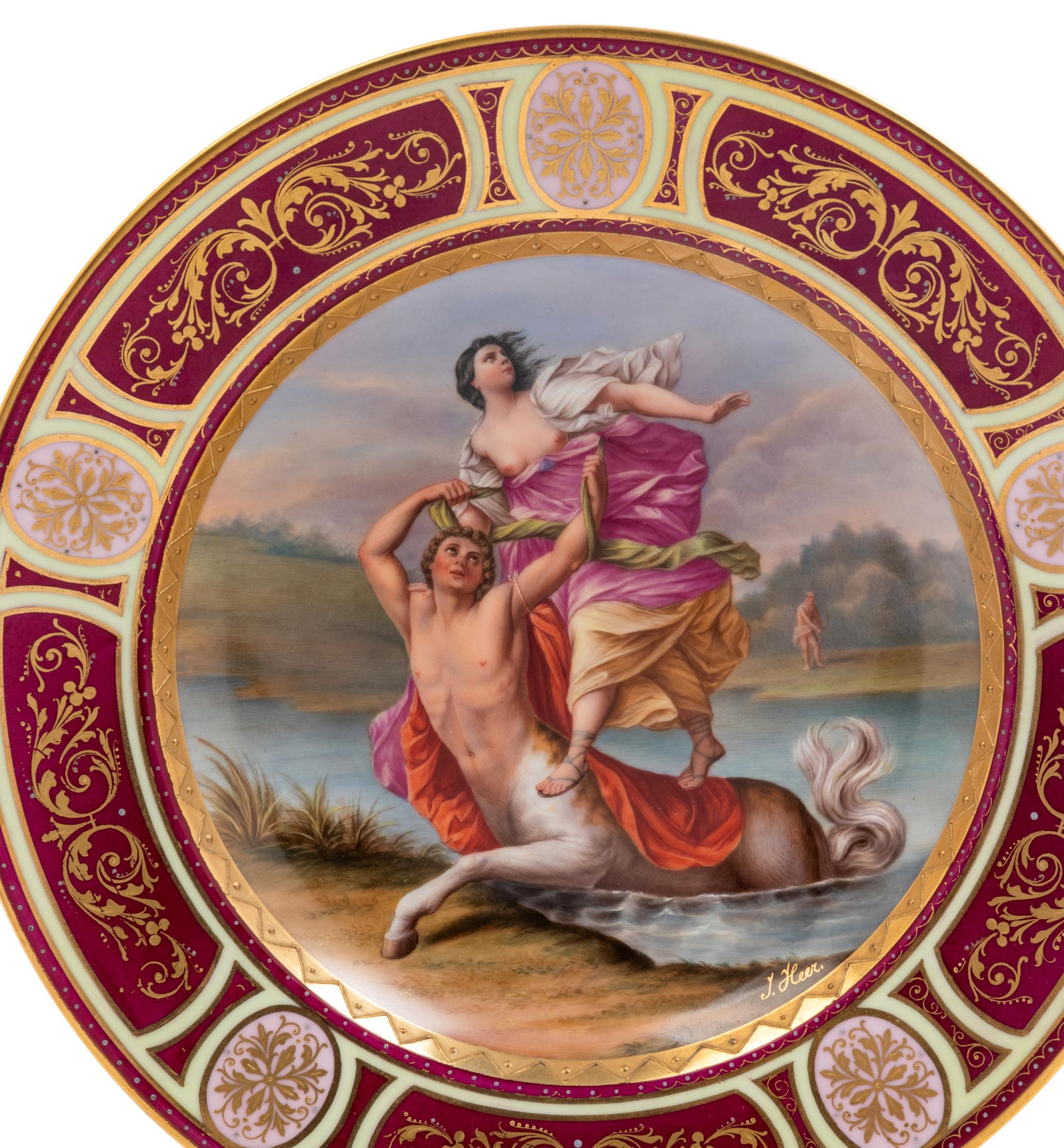 A Vienna Painted and Parcel Gilt Porcelain Cabinet Plate