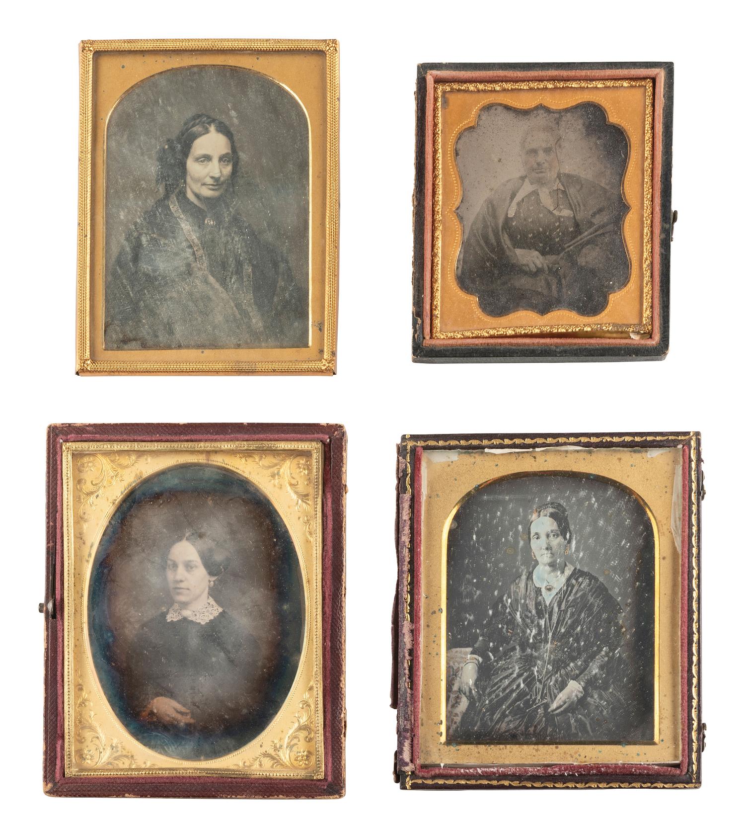 [EARLY PHOTOGRAPHY]. 26 daguerreotypes of women, incl. half plate example.