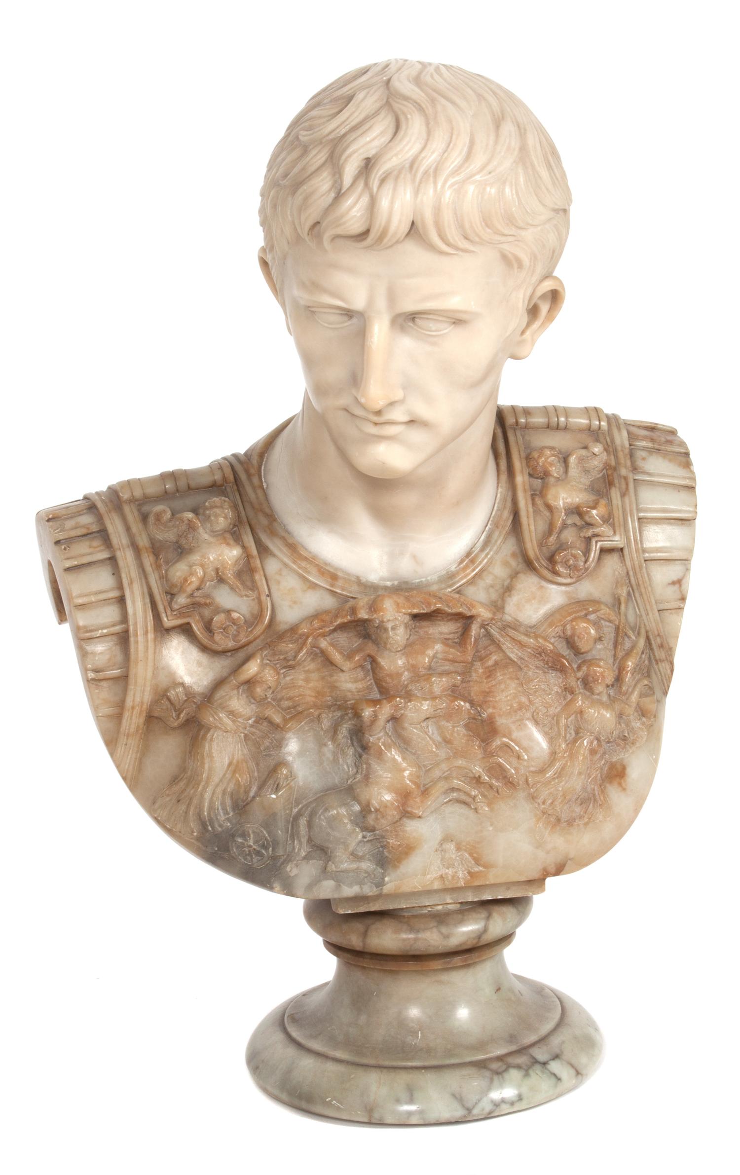 An Italian Marble Bust Height 22 inches.