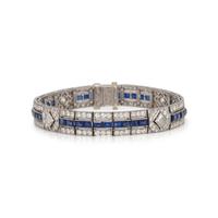 TIFFANY & CO., ART DECO, DIAMOND AND SAPPHIRE BRACELET