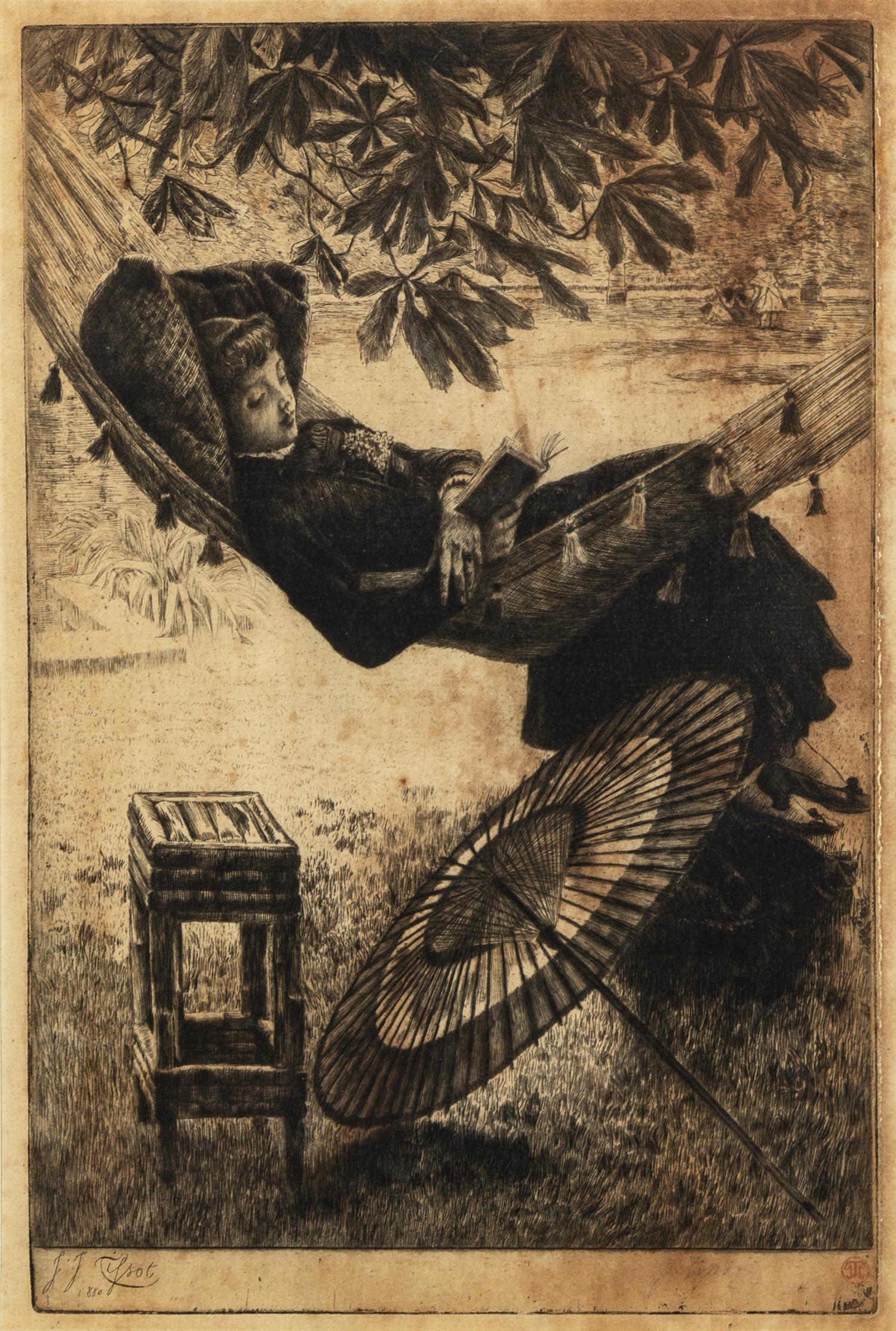 James Tissot, (French, 1836-1902), Le Hamac (The Hammock), 1880