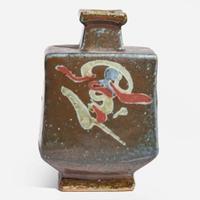 Kawai Kanjiro (Japanese, 1890-1966) Slab-Sided Bottle Vase, Japan, circa 1950s