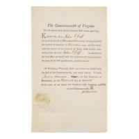 [Presidential] Monroe, James. Partially Printed Document, signed