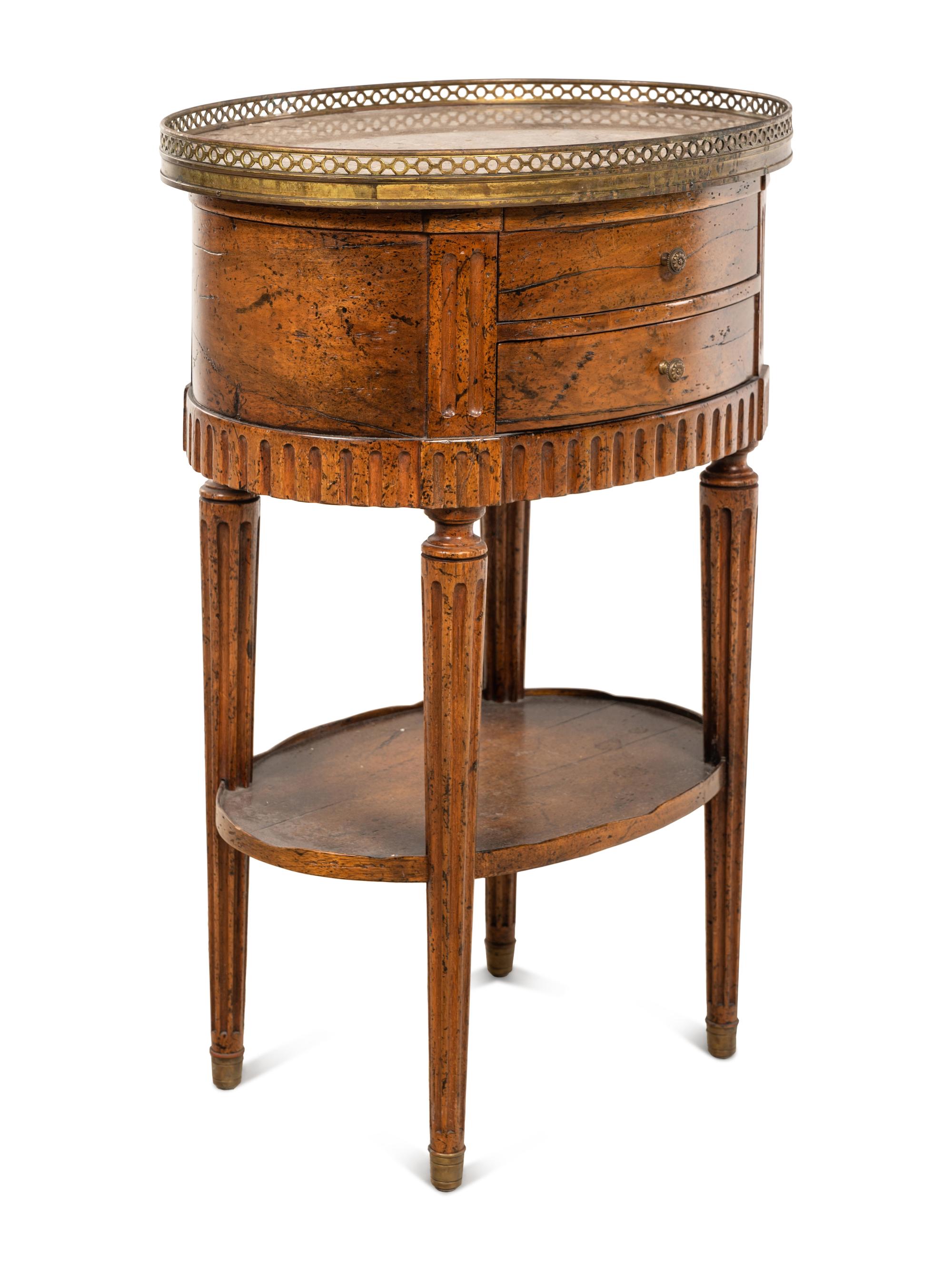 A Doris Dessauer Designed Louis XVI Style Marble-Top Gueridon