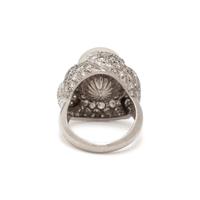DAVID WEBB, CULTURED PEARL AND DIAMOND RING