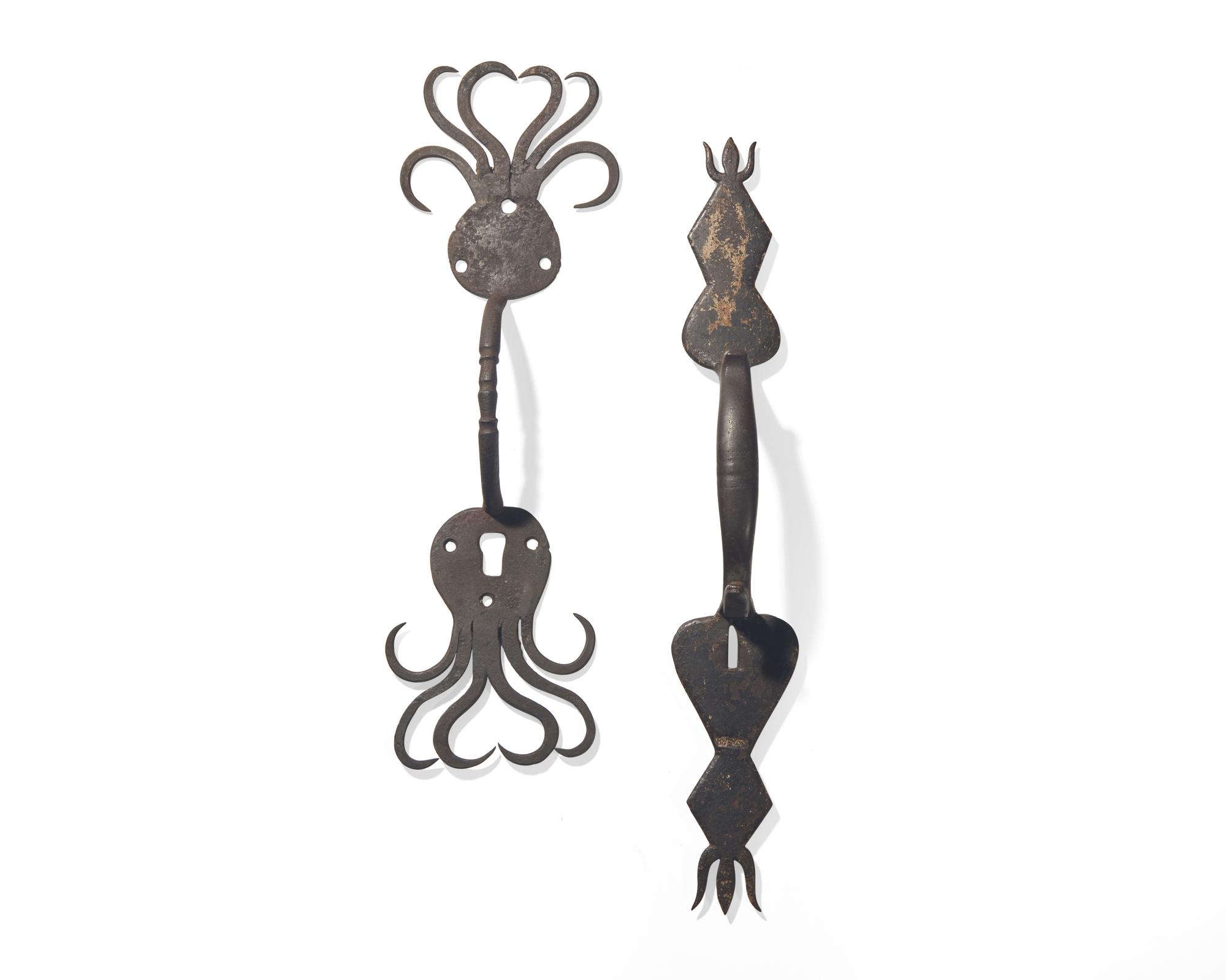 Two Wrought Iron Door Pulls, Pennsylvania, 18th / Early 19th Century
