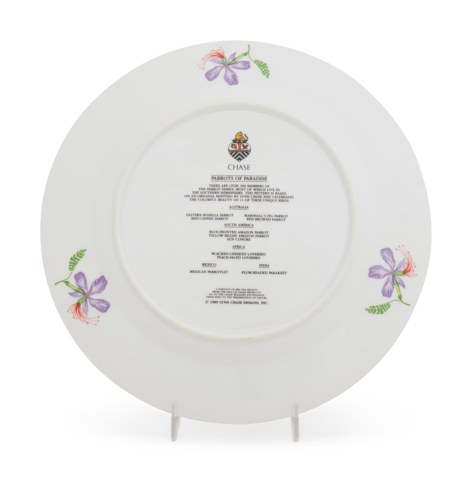 A Lynn Chase Parrots of Paradise Porcelain Dinner Service