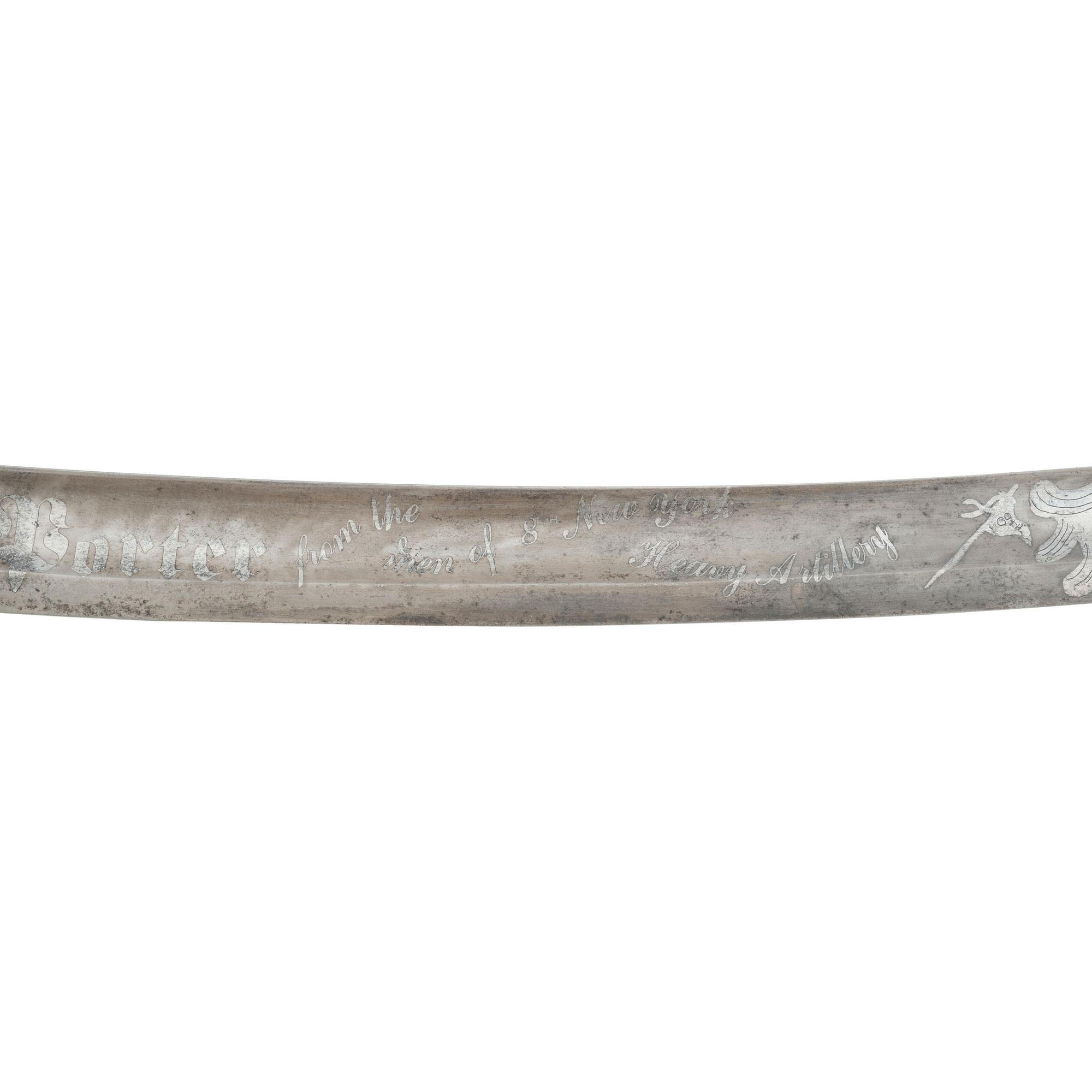 Ames Model 1840 Light Artillery Saber With Modern Blade Etching to Col. Peter Porter - 8th NY Heavy Artillery - KIA at Cold Harbor