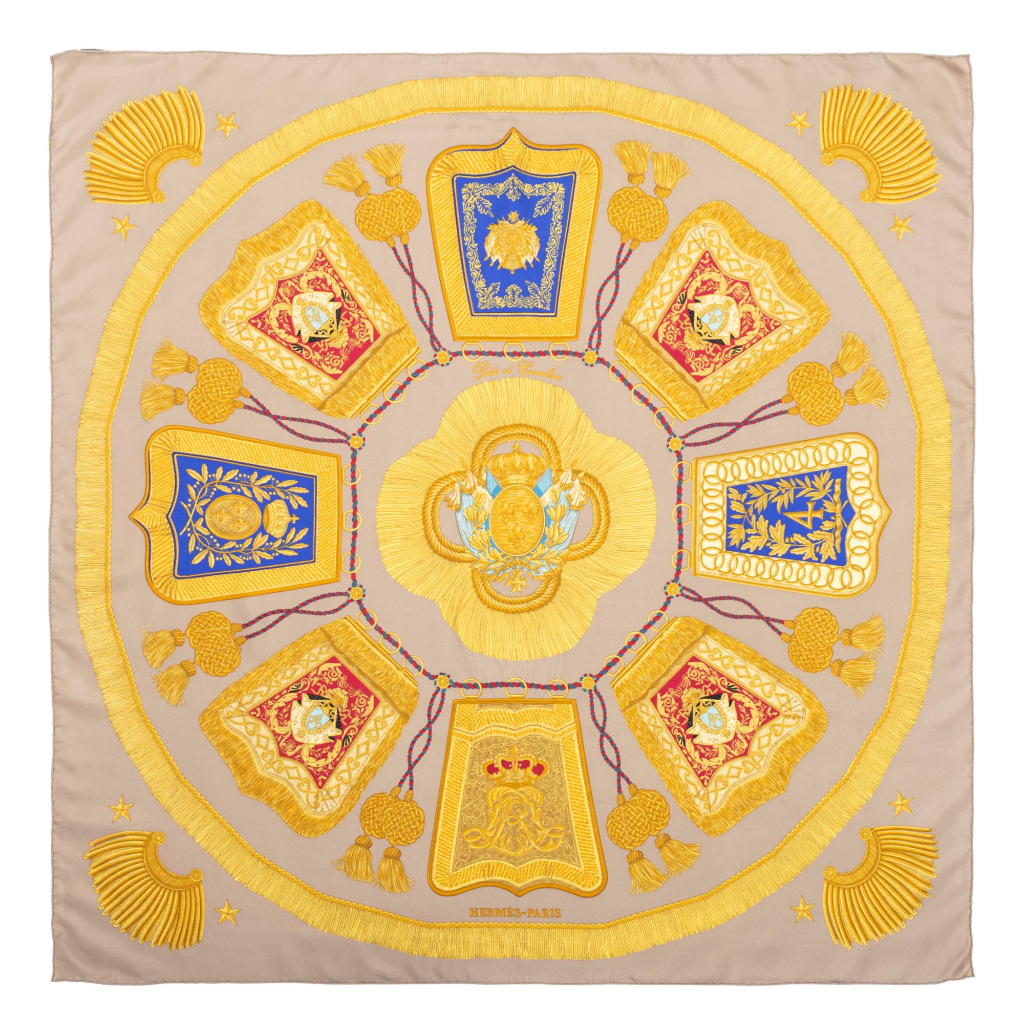 Three Designer Scarves: One Hermès, One Gucci, and One Valentino
