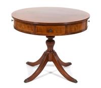 A Regency Style Crossbanded Mahogany Drum Table — 19TH CENTURY