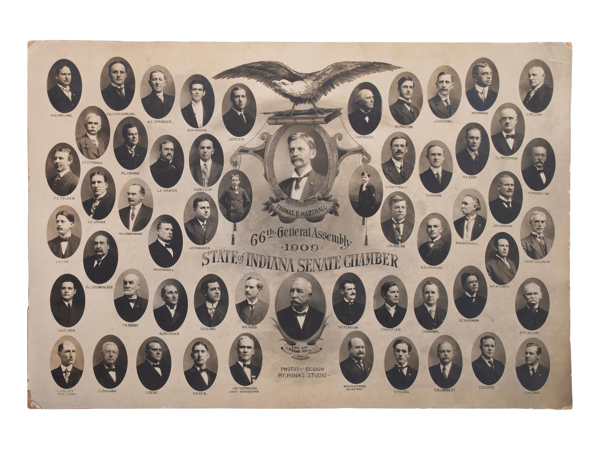 [INDIANA]. Posters, cigar boxes, and ephemera related to Indiana politicians incl. Thomas MARSHALL.