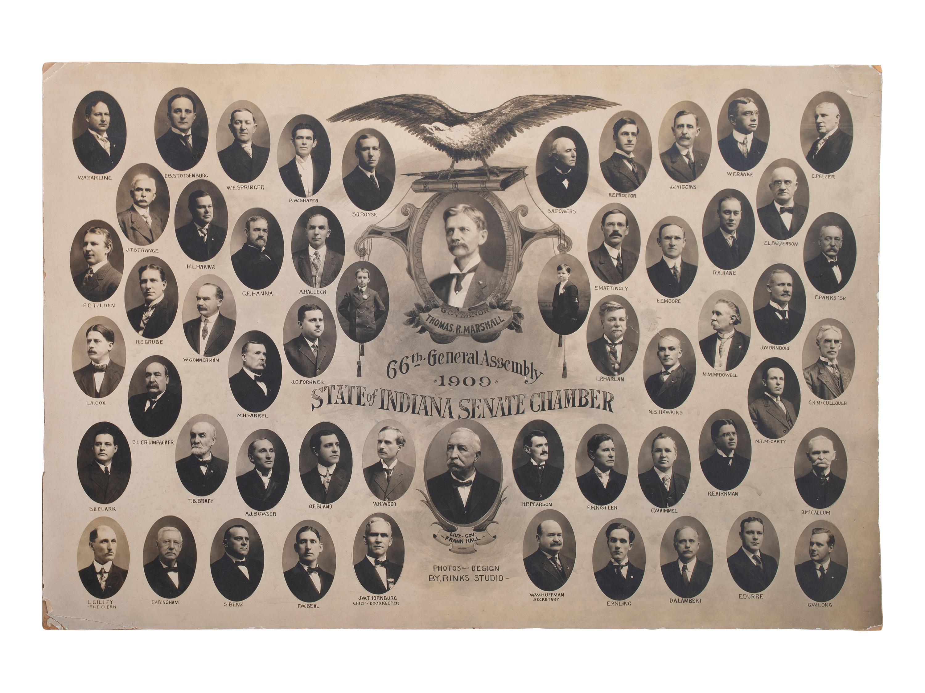 [INDIANA]. Posters, cigar boxes, and ephemera related to Indiana politicians incl. Thomas MARSHALL.