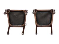 A George III Mahogany Games Table and a Set of Four Queen Anne Style Walnut Dining Chairs