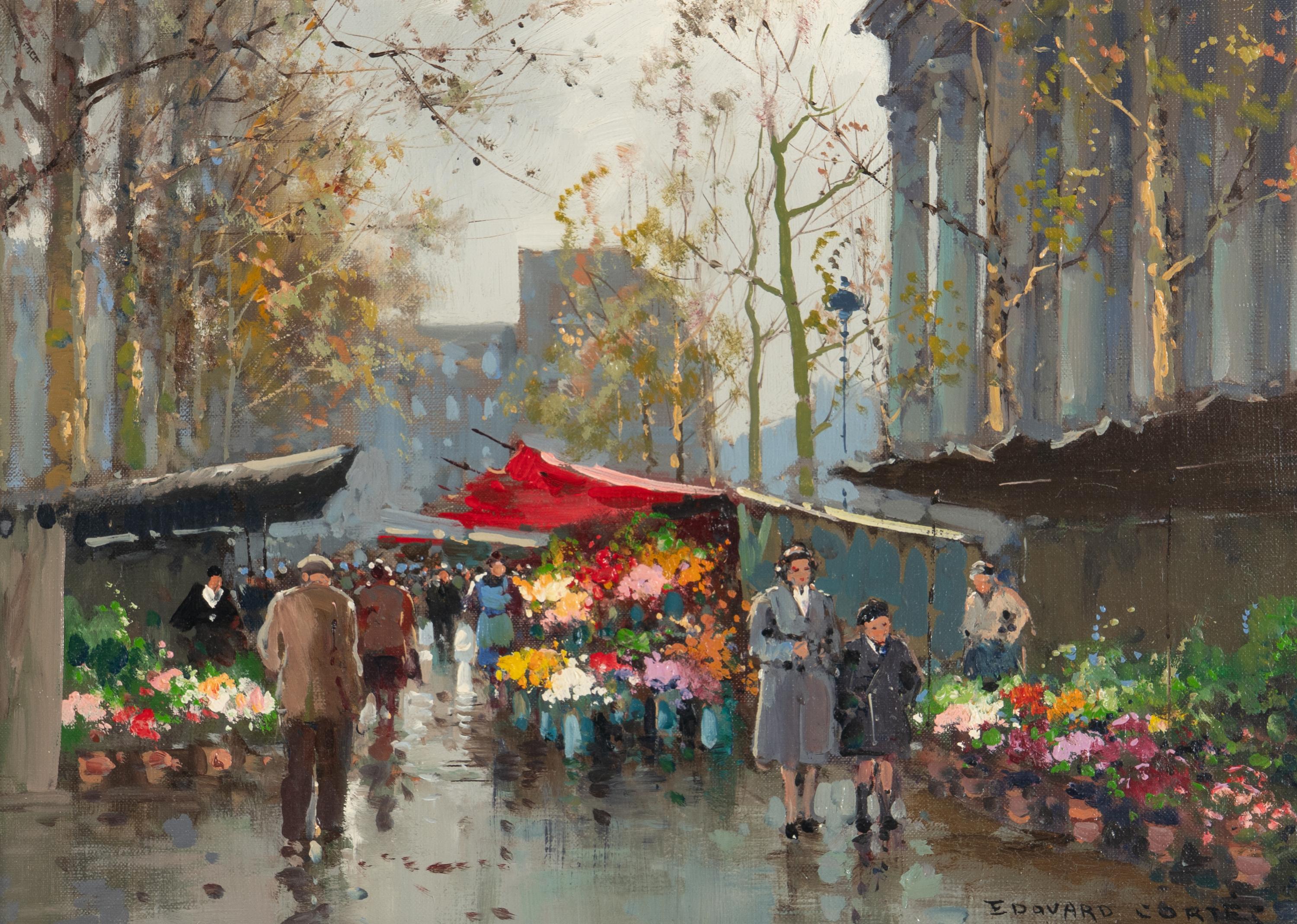 Edouard Léon Cortès (French, 1882-1969) — Paris, Marché aux Fleurs devant le Madeleine