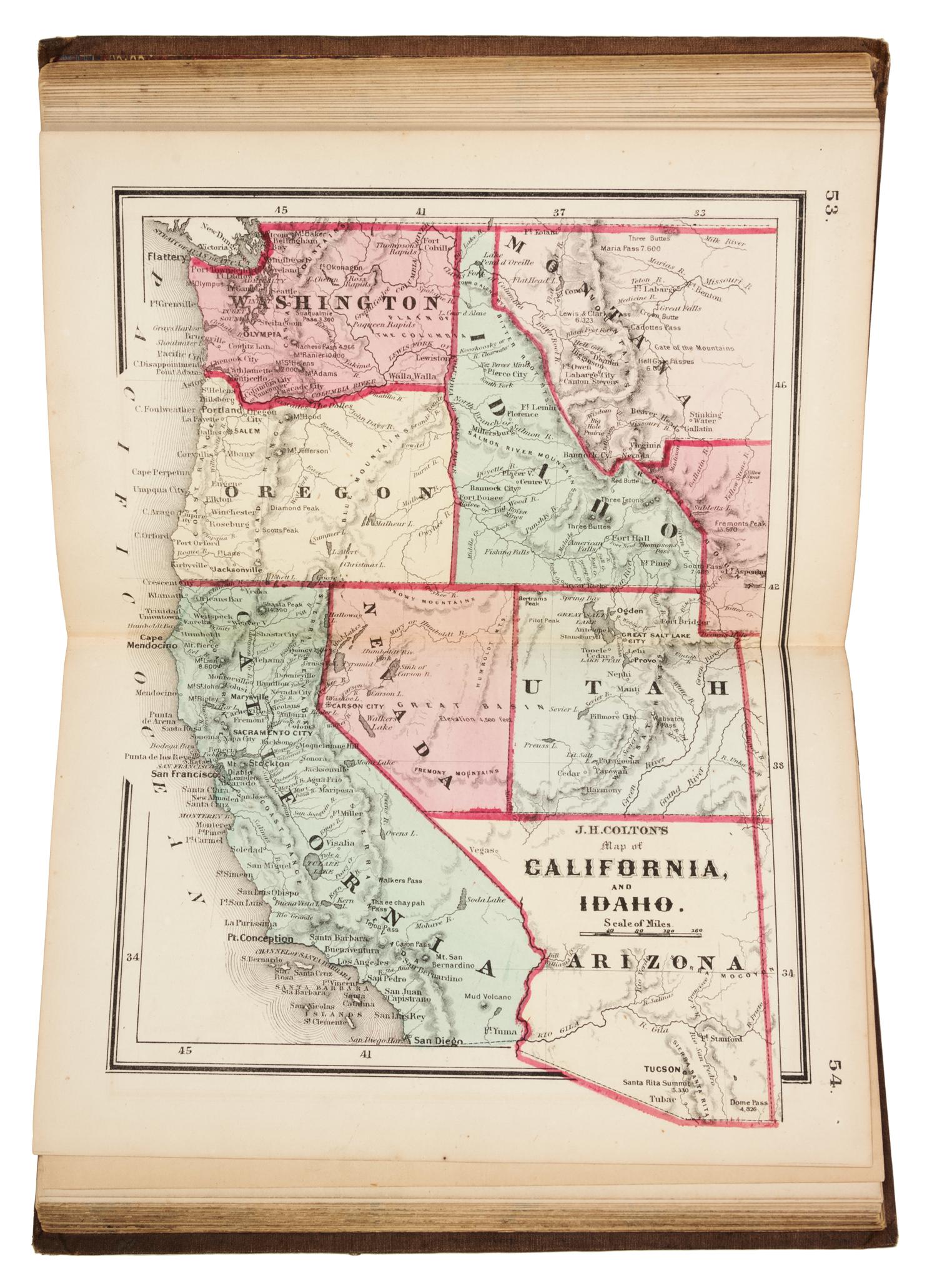 COLTON, Joseph Hutchins (1800-1893). Colton's Octavo Atlas of the World. New York: G. W. and C. B. Colton & Co., 1866.