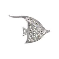 TSAVORITE GARNET AND DIAMOND FISH BROOCH