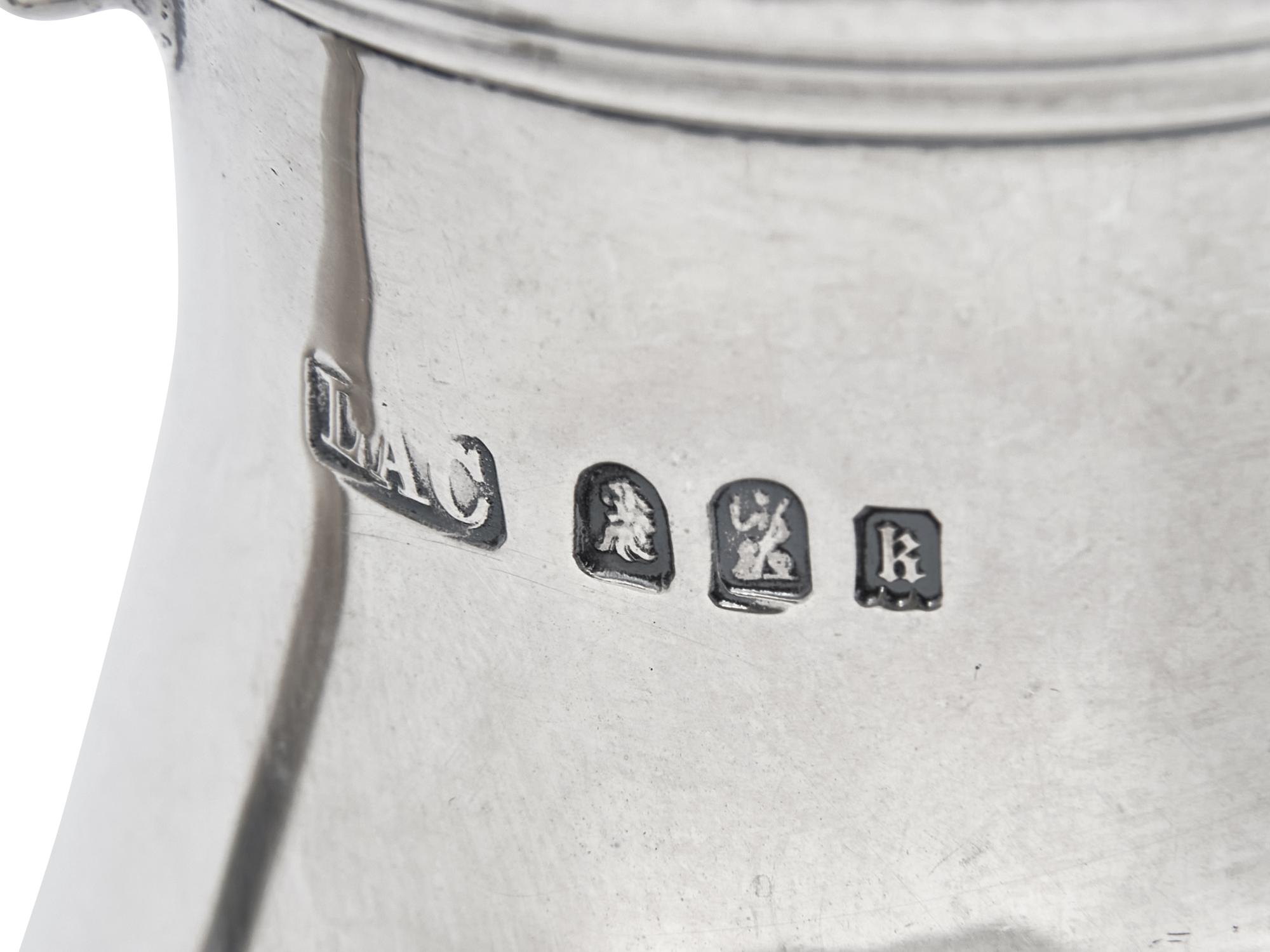 An Assembled English Silver Three-Piece Coffee Service