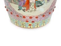 A Chinese Export Enameled Porcelain Garden Seat
