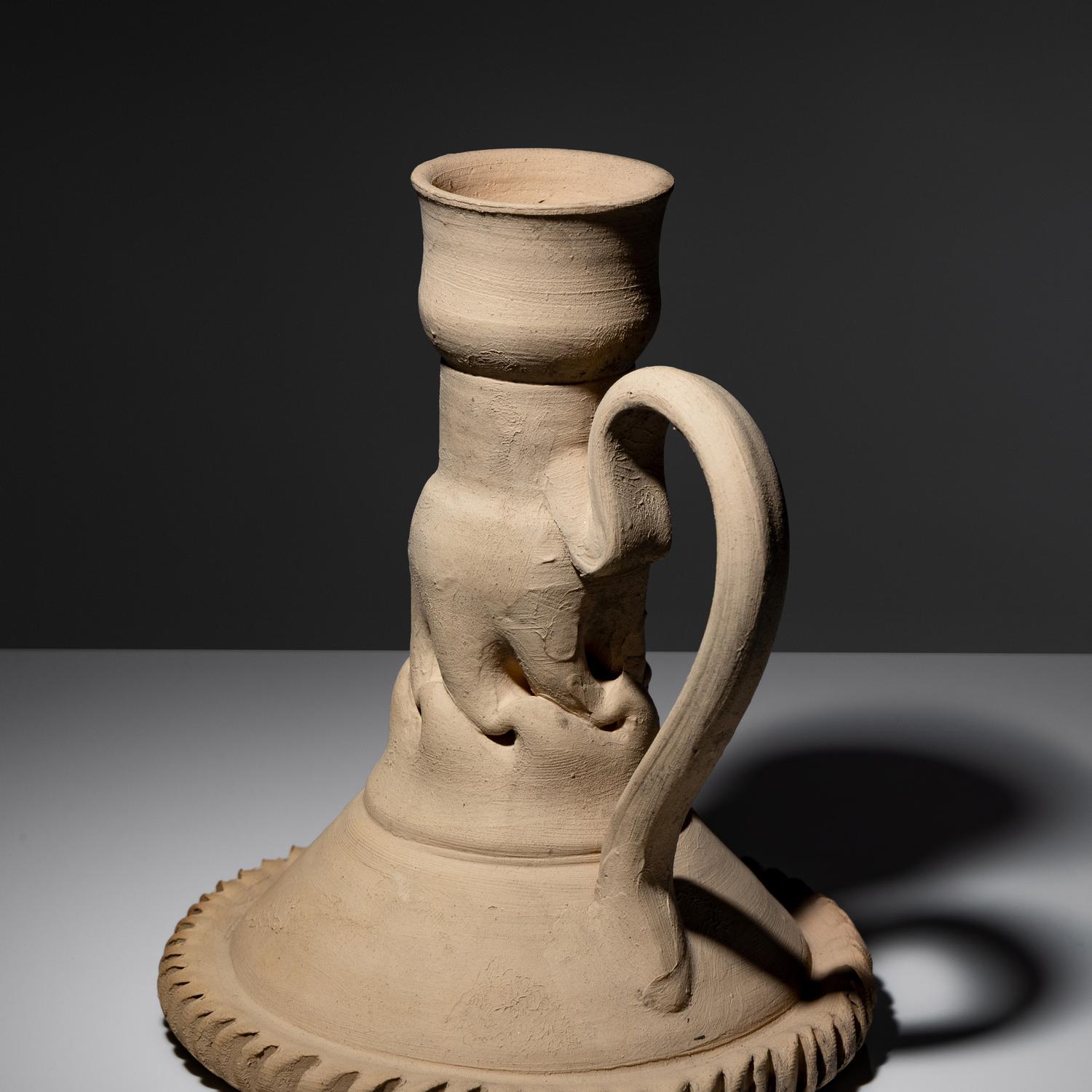 Bisque Chamberstick with In-Body Twist, c. 1898-1910