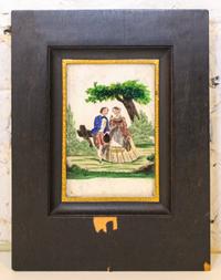 An English Reverse Painting 5 1/2 x 3 1/2 inches. — 18TH/19TH CENTURY