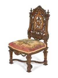 A Fine Louis XIV Tapestry-Upholstered Giltwood Side Chair from the Tuileries Palace