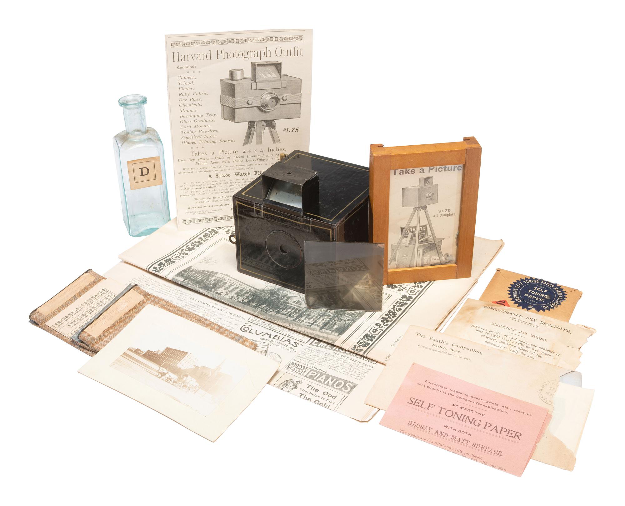 [EARLY PHOTO]. Harvard Camera outfit, incl. viewer and developer bottle [ With: ] Ingersoll Sure-Shot.