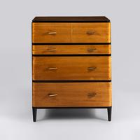 Satinwood & Ebonized Chest of Drawers, c. 1930