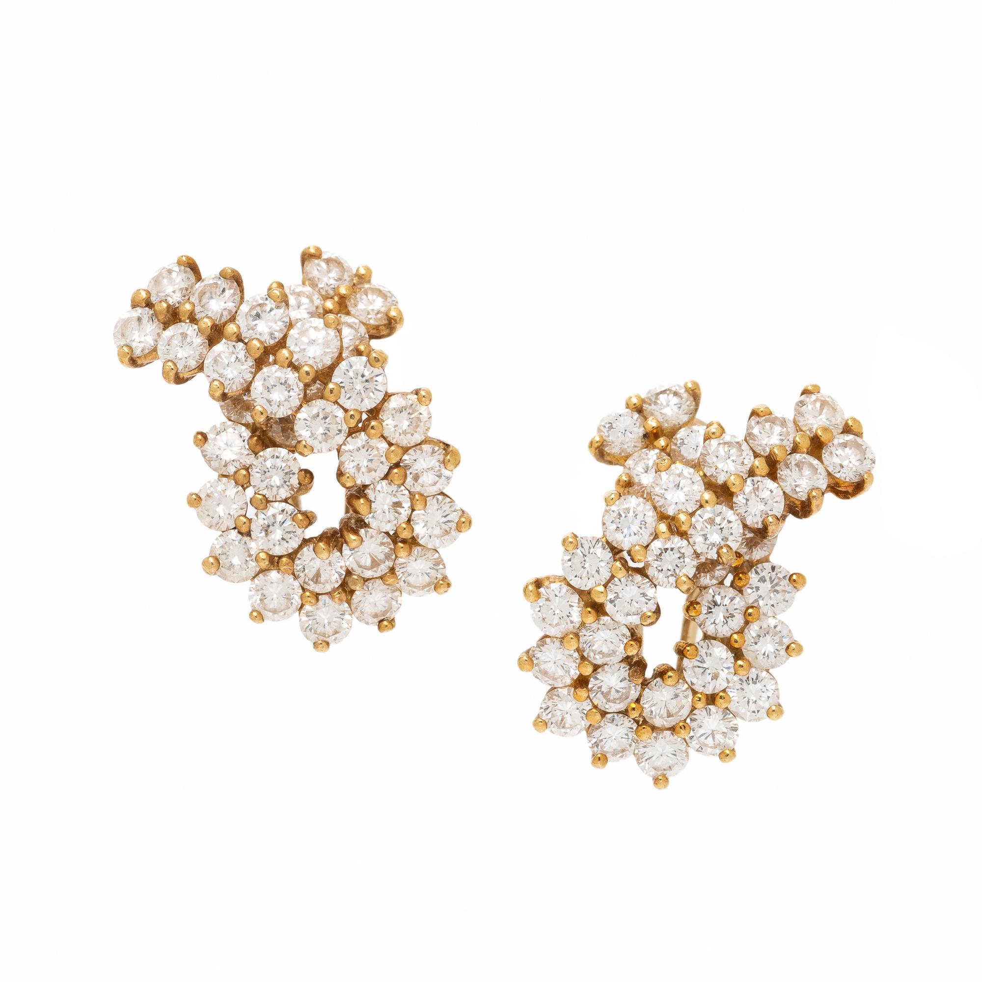 ANGELA CUMMINGS FOR TIFFANY & CO., DIAMOND AND YELLOW GOLD EARRINGS