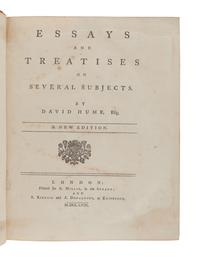 HUME, David (1711-1776). Essays and Treatises on Various Subjects...A new edition. London: A. Millar and A. Kincaid & A. Donaldson at Edinburgh, 1758.