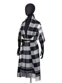 CHRISTIAN DIOR, BELTED PLAID SCARF BOLERO/SHAWL
