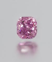 A 0.81 Carat Cushion Cut Fancy Deep Pink Purple Diamond,
