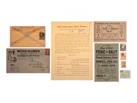 [LABOR]. A group of ephemera and pamphlets related to the labor movements of the late 19th and early 20th centuries, including an autograph letter signed by Annie LePorte DIGGS.