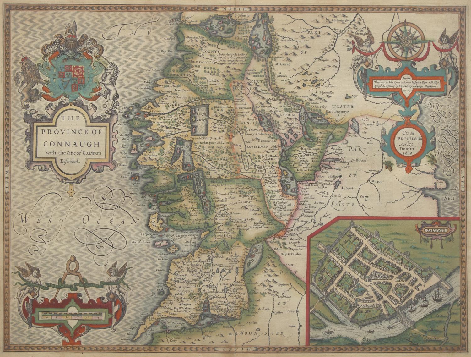 [Maps & Atlases] Speed, John. The Province of Connaugh with the Citie of Galwaye Described