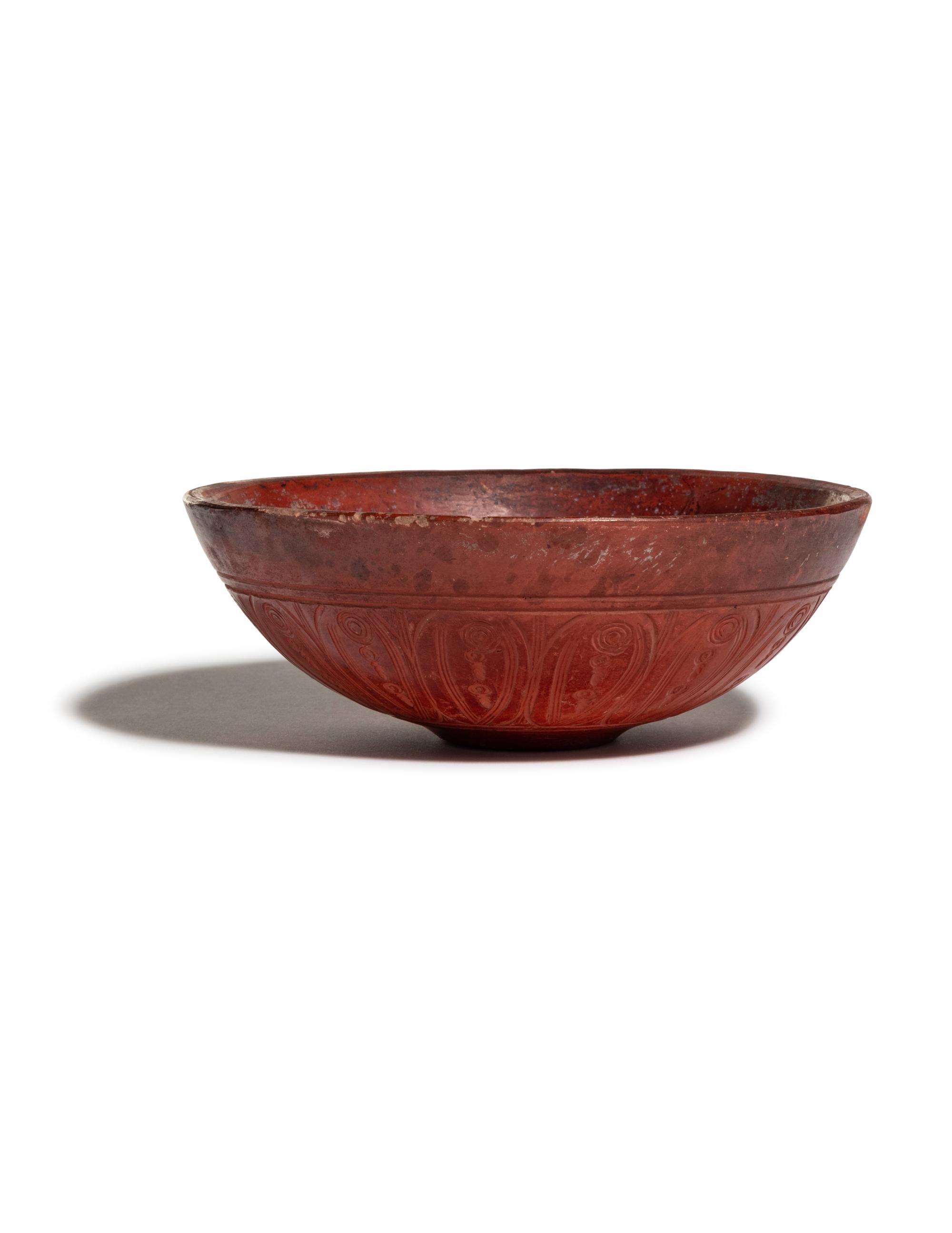 A Middle Eastern Slip-Decorated Pottery Bowl