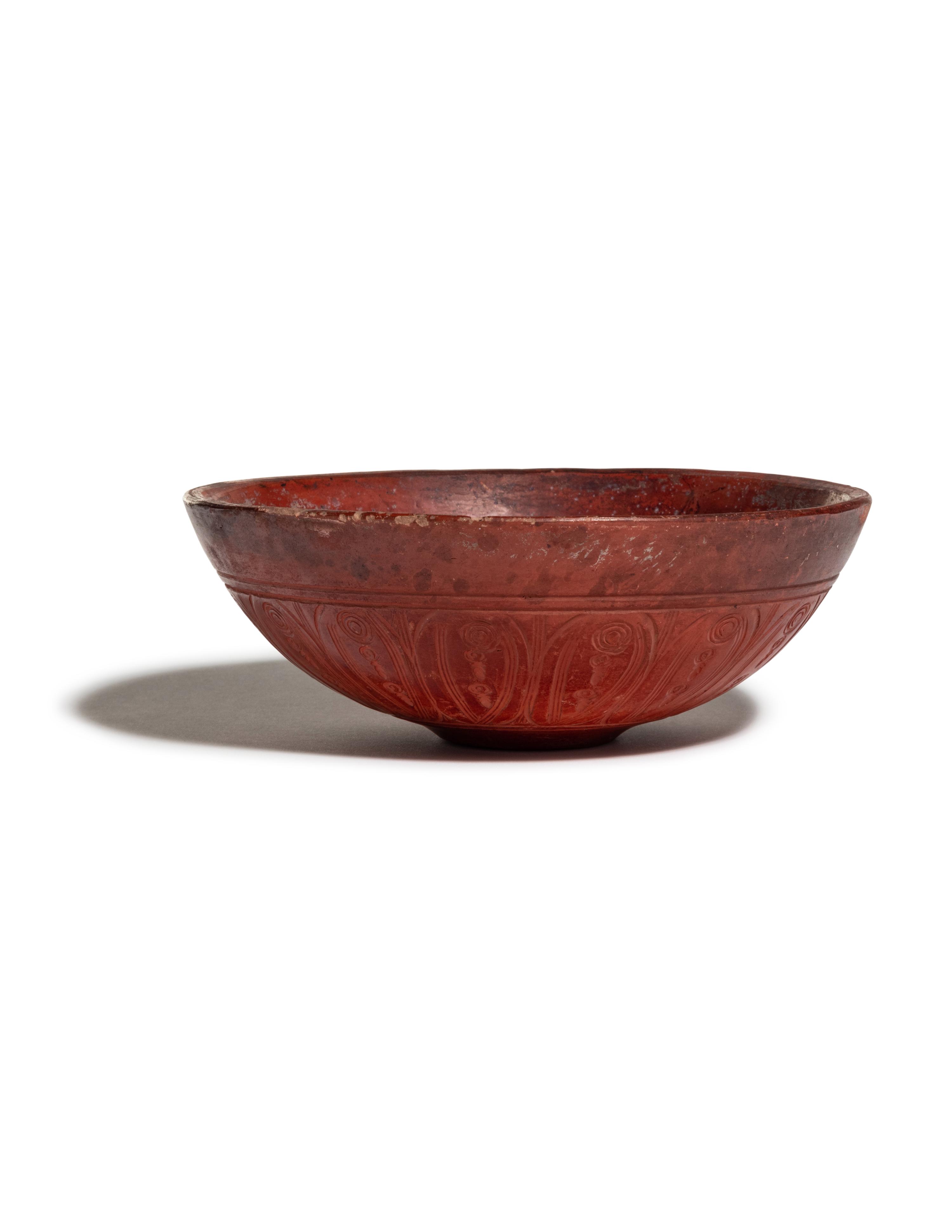 A Middle Eastern Slip-Decorated Pottery Bowl