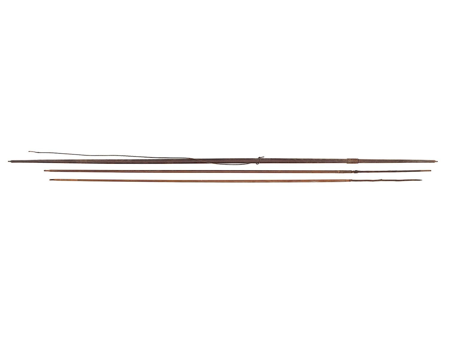 South Pacific Wood Bow and Fishing Spears, Collected by General Lawton (American, 1843-1899)