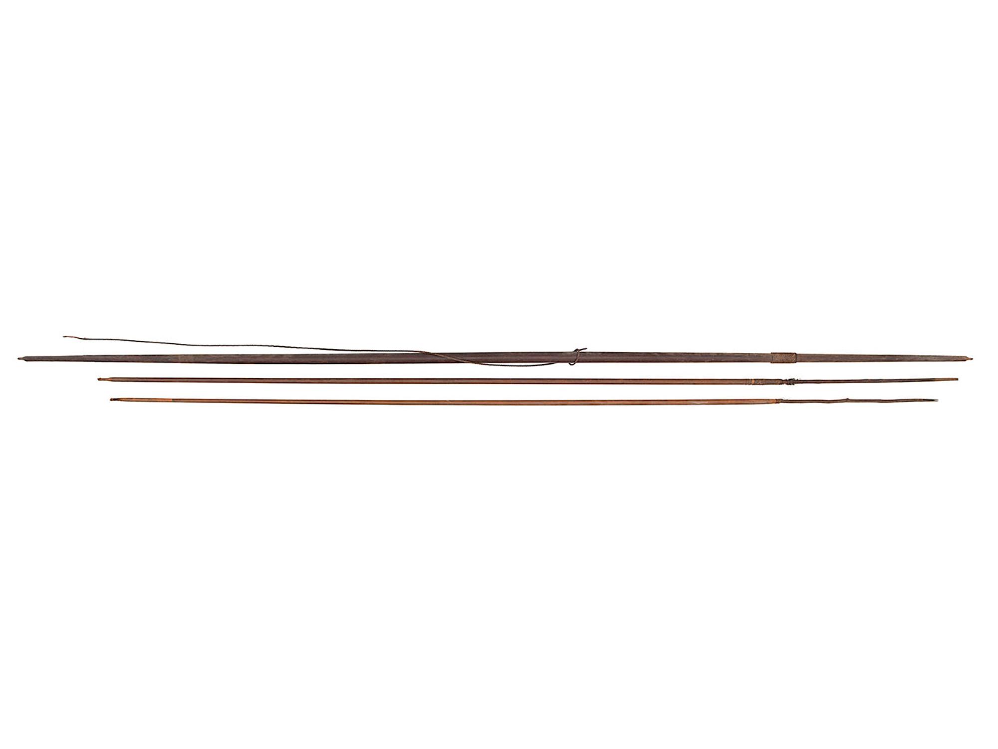 South Pacific Wood Bow and Fishing Spears, Collected by General Lawton (American, 1843-1899)