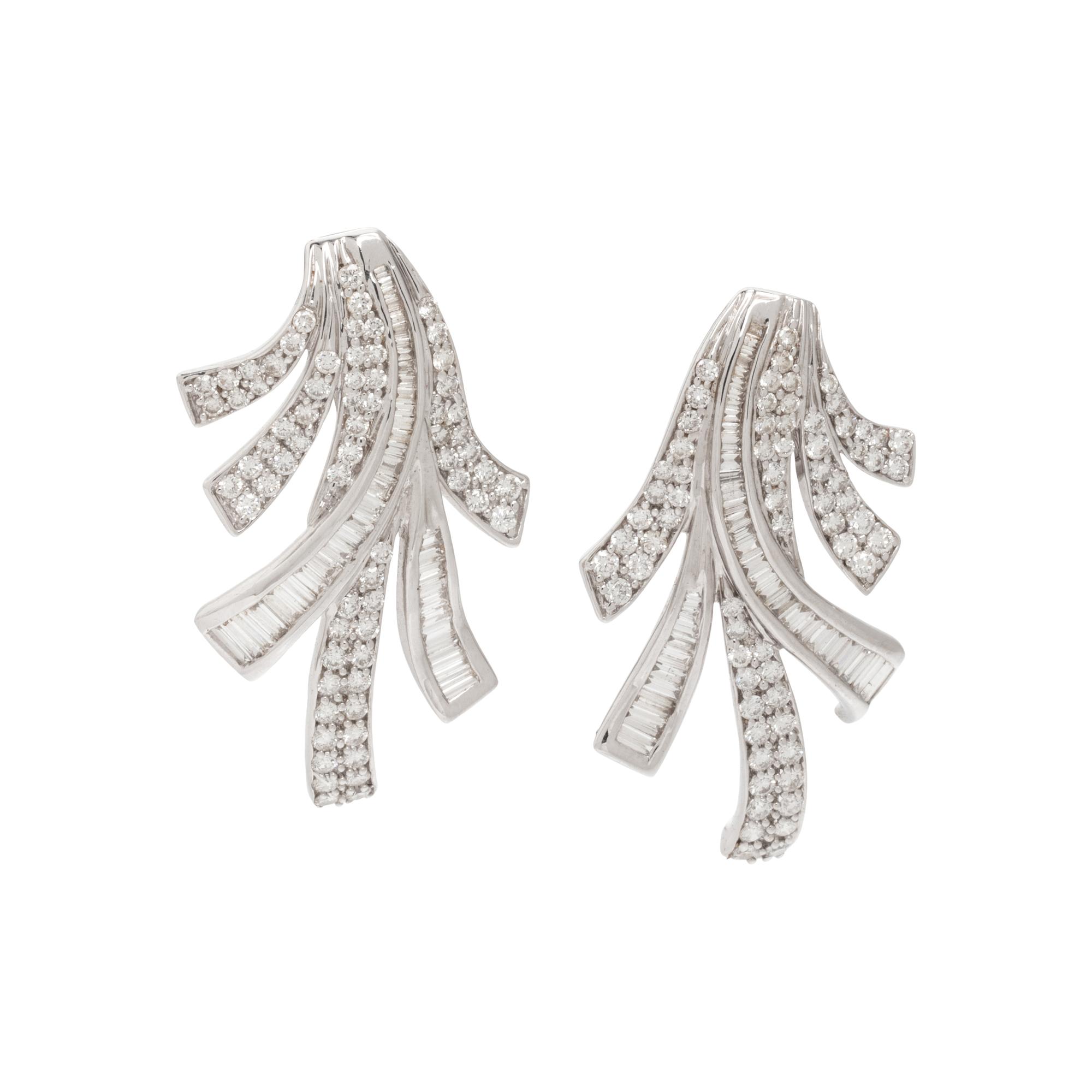 WHITE GOLD AND DIAMOND CLIP EARRINGS
