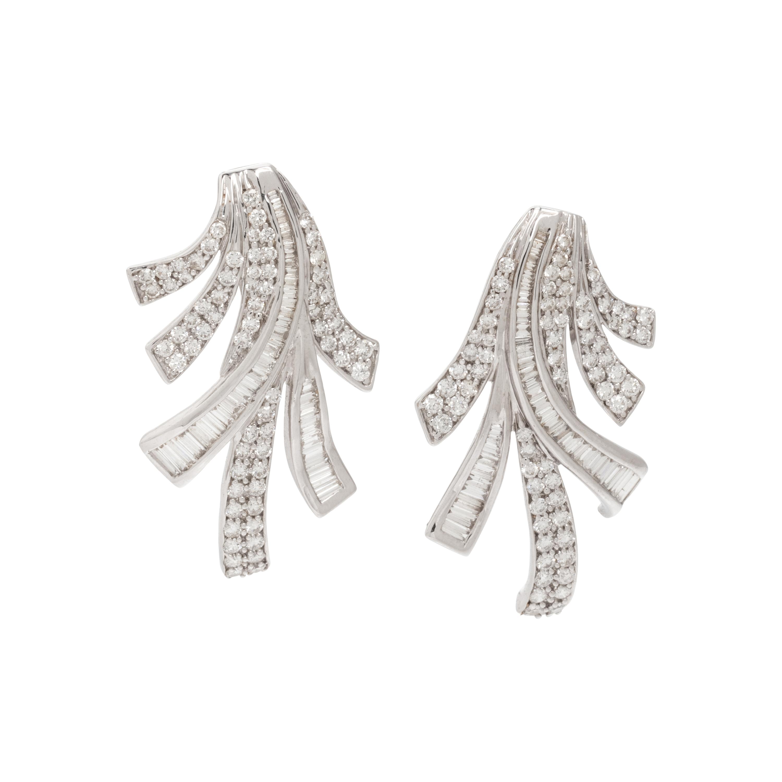 WHITE GOLD AND DIAMOND CLIP EARRINGS