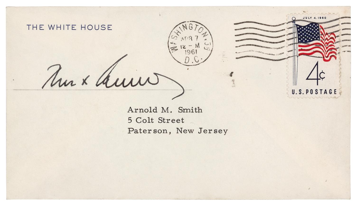 KENNEDY, John Fitzgerald (1917-1963) -- KENNEDY, Robert Francis (1925-1968). A group of 3 facsimile or autopen signatures, comprising: