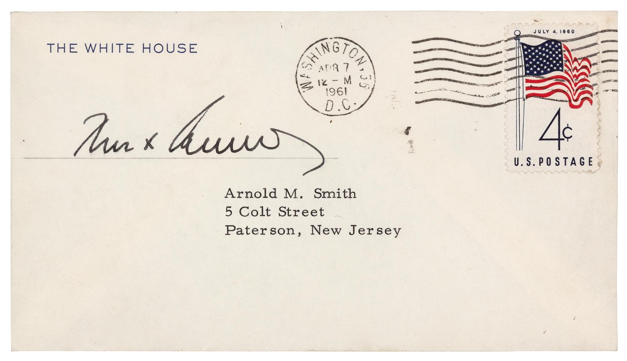 KENNEDY, John Fitzgerald (1917-1963) -- KENNEDY, Robert Francis (1925-1968). A group of 3 facsimile or autopen signatures, comprising: