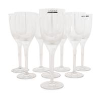A Set of Eight Lalique Ange de Reims Champagne Flutes
