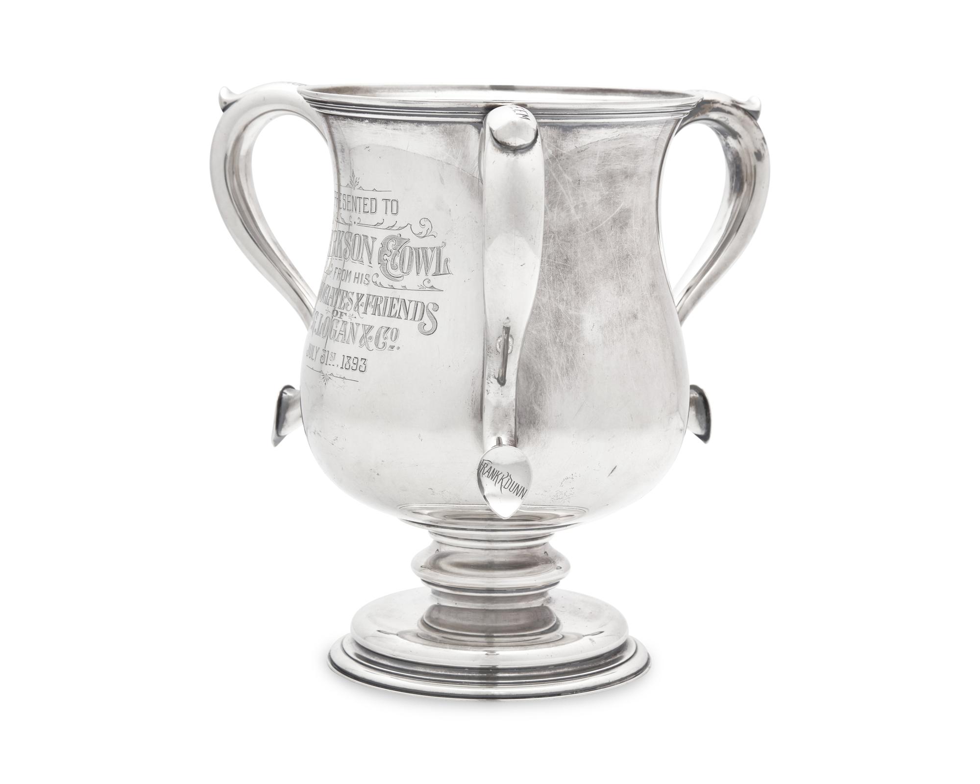 A Three-Handled Sterling Silver Presentation Cup