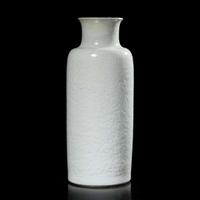 A Chinese carved white porcelain sleeve vase 白瓷刻劃花燈籠瓶 Kangxi period ? ??
