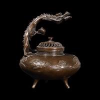 A Japanese Patinated Bronze 'Dragon' Censer, 19th/20th Century