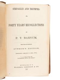 America in Manuscript BARNUM, Phineas Taylor (1810-1891). Autograph album compiled and inscribed by P.T. Barnum, with signatures of Tom Thumb and Edwin Booth.